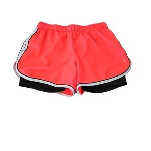 Danskin Now Orange & Black Shorts over Shorts Athletic Shorts Size M (8-10)
